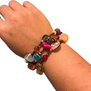 Hand Beaded Glass Beads Magnetic Bracelet